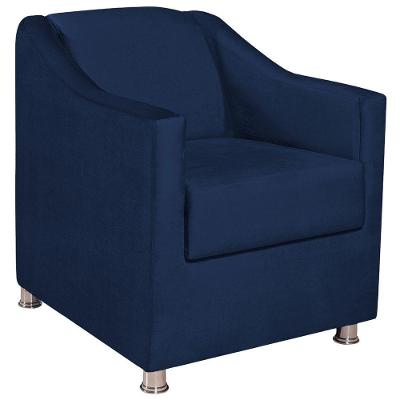 Poltrona Decorativa Catar Suede - Amarena Móveis Cor Azul Marinho