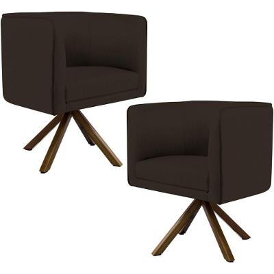 Kit 02 Poltronas Betina D02 Marrom C-34