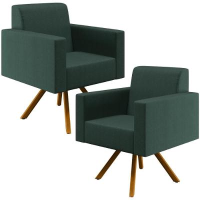 Kit 02 Poltronas Helô L02 Verde Musgo