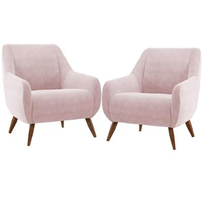 Kit 02 Poltronas Paloma D02 Veludo Rosê C-305