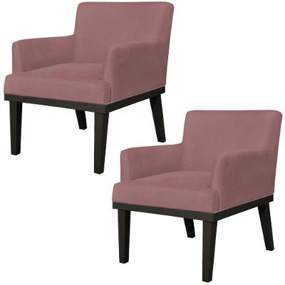Kit 02 Poltronas Beatriz W01 Suede Rosê