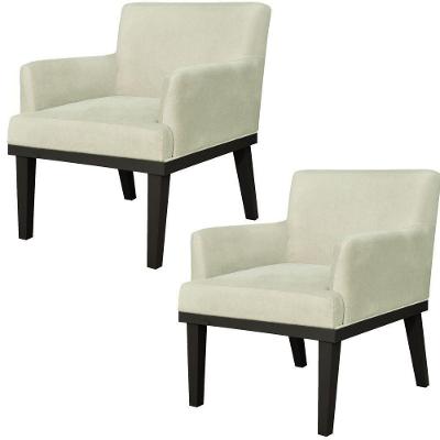 Kit 02 Poltronas Beatriz W01 Suede Bege