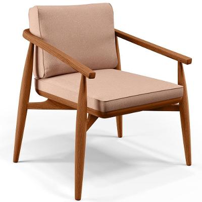 Poltrona Com Cintas De Corano Linho Rosê