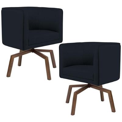 Kit 02 Poltronas Giratória Base Ka Betina D02 Preto C-05