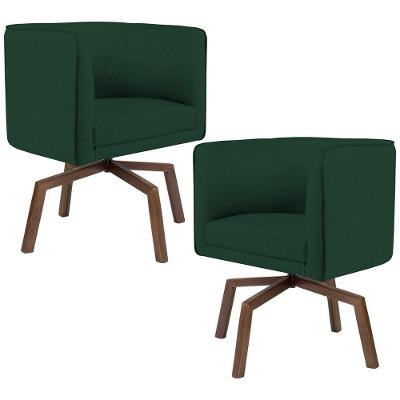 Kit 02 Poltronas Betina D02 Verde Musgo C-117