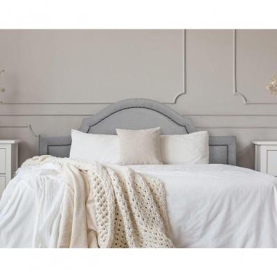 Cabeceira King Provençal Luxo 193X60 Suede Cinza Tachas Fumê