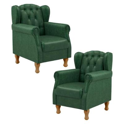 Kit 02 Poltronas Decorativa Yara P02 Facto Verde Musgo