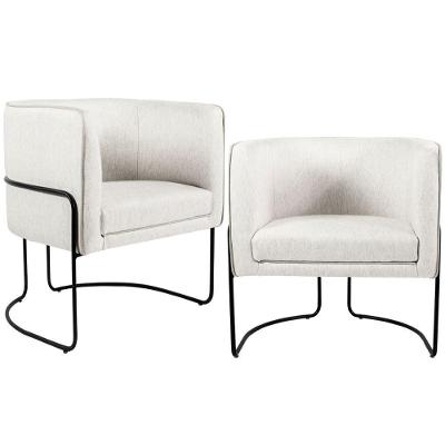 Kit 02 Poltronas Preto Betina D02 Creme A-48