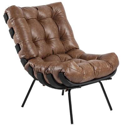 Poltrona Costela Preto L04 Couro Mel