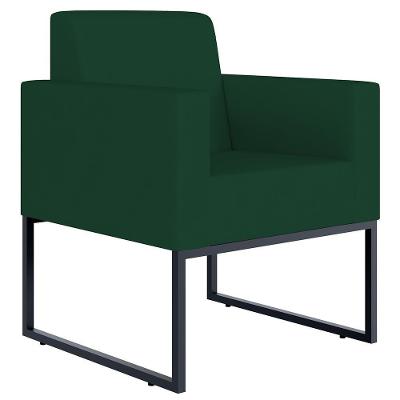 Poltrona Base Fixa De Metal Suede Verde Musgo