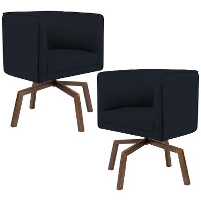 Kit 02 Poltronas Betina D02 Veludo Preto C-300
