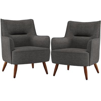 Kit 02 Poltronas Isabella D02 Cinza Escuro C-416