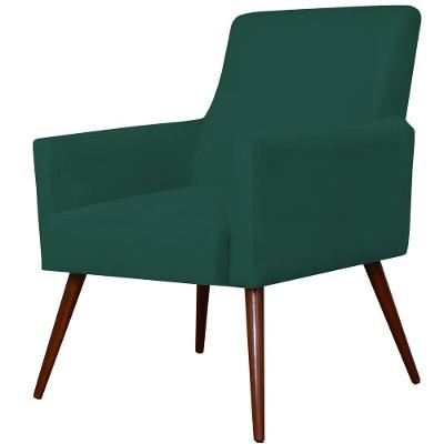 Poltrona Maria Pés Palito Suede Verde Musgo