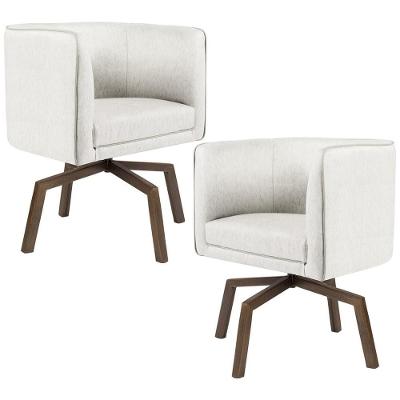 Kit 02 Poltronas Giratória Base Ka Betina D02 Bege C-443