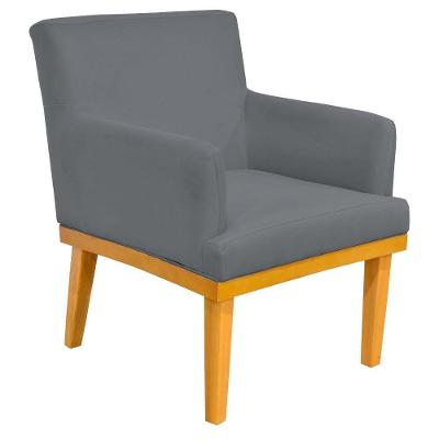Poltrona Base Mel Beatriz Suede Cinza