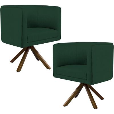 Kit 02 Poltronas Betina D02 Verde Musgo C-117