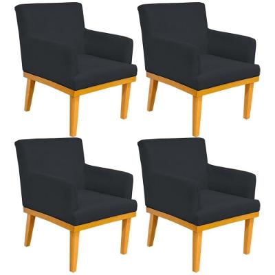 Kit 04 Poltronas Beatriz W01 Corano Preto
