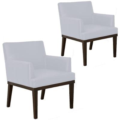 Kit 02 Poltronas Beatriz W01 Corino Branco