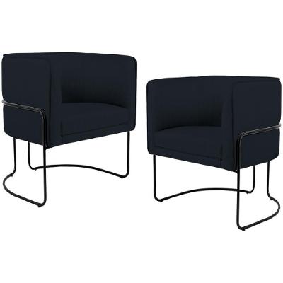 Kit 02 Poltronas Preto Betina D02 Preto C-05