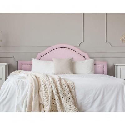Cabeceira King Luxo 193X60 Rosa Tachas Fumê