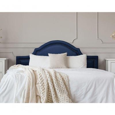 Cabeceira King Luxo 193X60 Azul Tachas Fumê