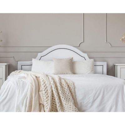 Cabeceira King Luxo 193X60 Branco Tachas Fumê
