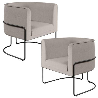 Kit 02 Poltronas Preto Betina D02 Bege C-107