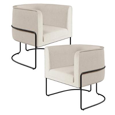 Kit 02 Poltronas Preto Betina D02 Bege C-443