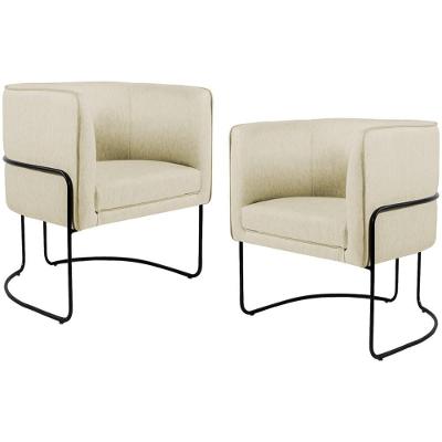 Kit 02 Poltronas Preto Betina D02 Bege C-129