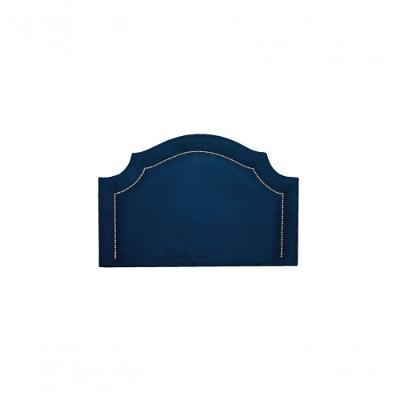 Cabeceira Solteiro Luxo 90X60 Azul Tachas Prata