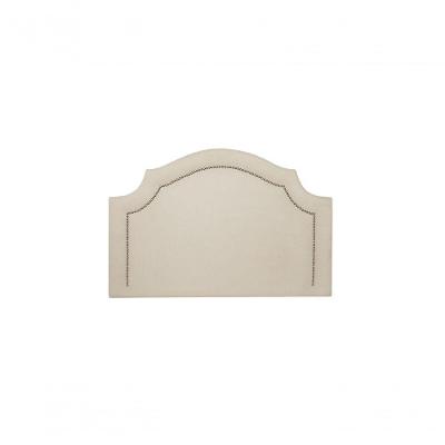 Cabeceira Solteiro Luxo 90X60 Off White Tachas Prata