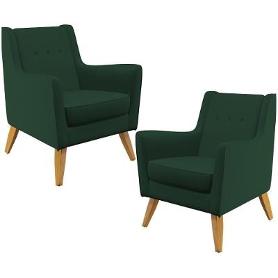 Kit 02 PoltronasTaroba D02 Veludo Verde Musgo C-303