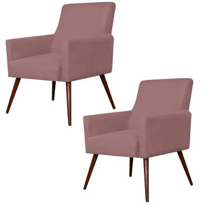 Kit 02 Poltronas Maria W01 Suede Rosê