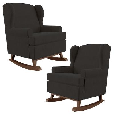 Kit 02 Poltronas Malu Base De Madeira P02 Suede Preto