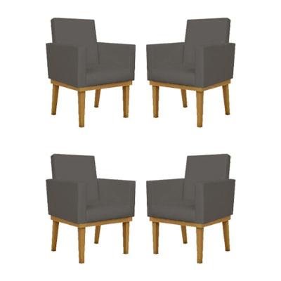Kit 04 Poltronas Reforçada Courino Balaqui Corcinza