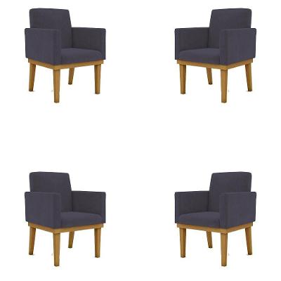 Kit 04 Poltronas Reforçada - Balaqui Decor Corcinza