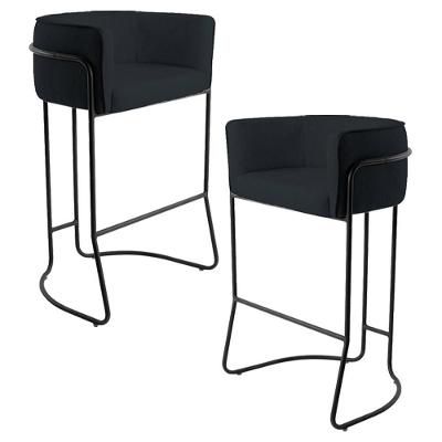 Kit 02 Banquetas Fixa Preto Corano Preto C-05