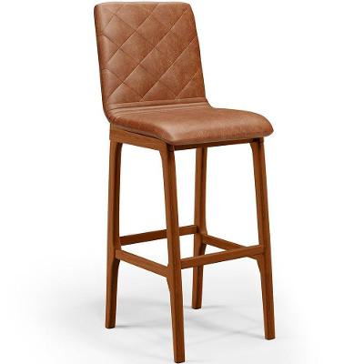 Banqueta Alta Cozinha De Jantar Fixa Zoe B04 Camel