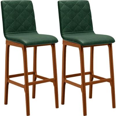 Kit 02 Banquetas Altas Cozinha Zoe B04 Facto Verde Musgo