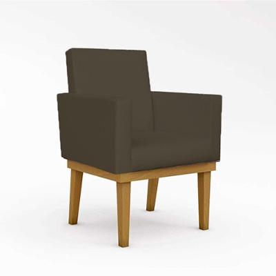 Poltrona Base + Reforçada Tecido Courino Cormarrom