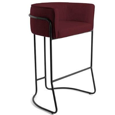 Banqueta Preto Betina D02 Veludo Marsala C-278