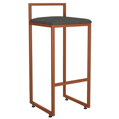 Banqueta Alta Cozinha De Jantar Hanna L02 Bronze Chumbo