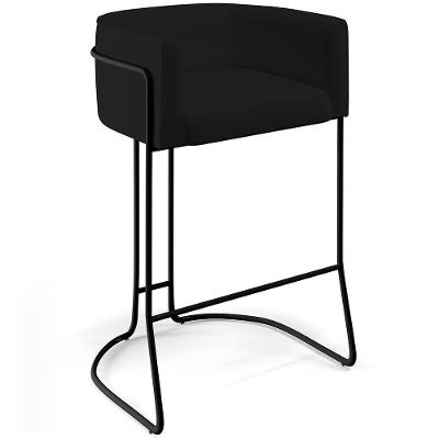 Banqueta Fixa Base De Aço Preto Betina D02 Preto B-97