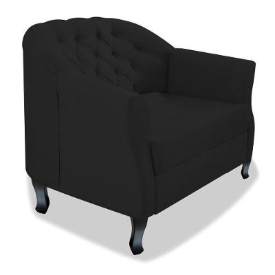 Poltrona Julia A02 Suede Doce Sonho Móveis Cor Preto