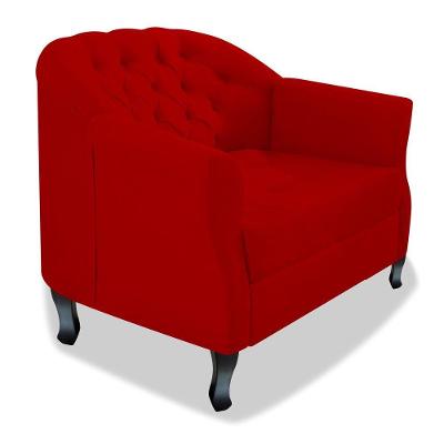Poltrona Julia A02 Suede Doce Sonho Móveis Cor Vermelho