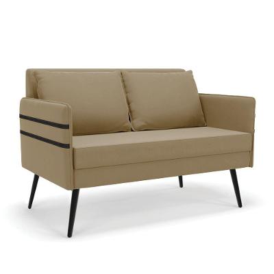 Namoradeira 02 Lugares Mari Suede Marrom Rato De Ferro