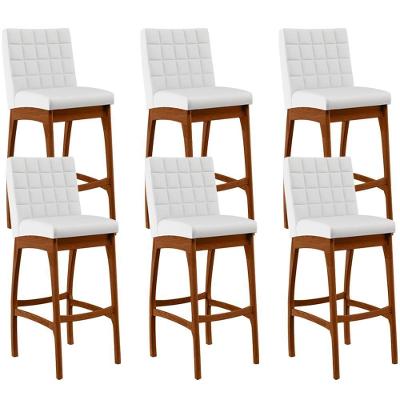 Kit 06 Banquetas Altas Mila Facto Branco Fosco