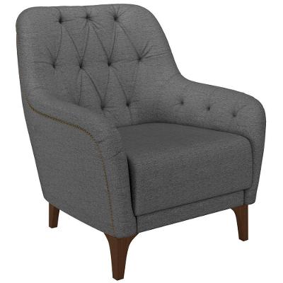 Poltrona Com Tachas Base Fixa Blenda M03 Chumbo