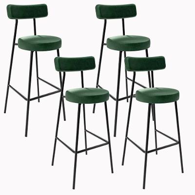 Kit 04 Banquetas Altas Estrutura Em Aço Milão Verde Musgo