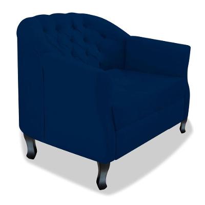 Poltrona Julia A02 Suede Doce Sonho Móveis Azul Marinho